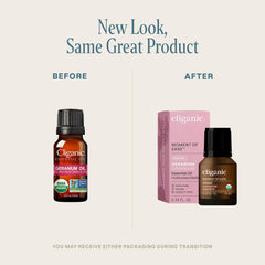 Cliganic Geranium Essential Oil diffuser scene highlighting use.