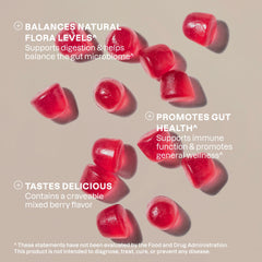 Cliganic sugar-free probiotics gummies vegan label highlights vegan-friendly formula.