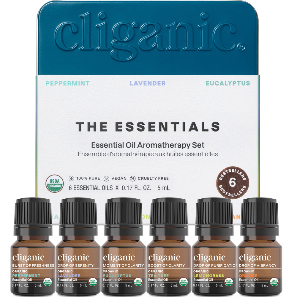 Cliganic Top 6 Essentials peppermint bottle for refreshing aroma