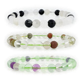 Clilopoal healing crystal bracelet close-up shows natural gemstones for calming energy.