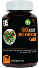 Clinical Daily Cholesterol Care Supplement bottle with vegan capsules for cholesterol support.