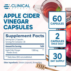 Clinical Effects Apple Cider Vinegar Capsules pour for energy support throughout the day