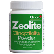 Clinora Zeolite Detox Powder pour into glass for daily detox support