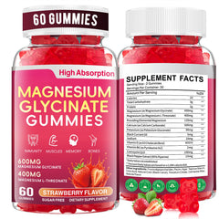 CNFHDI magnesium glycinate gummies bottle front promoting relaxation and sleep support.