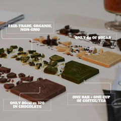 COBA Matcha bar closeup presents vibrant tea flavor in chocolate