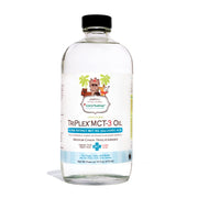 CocoTherapy Triplex MCT-3 Oil bottle front showing product and branding for quick energy for active dogs.