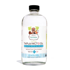 CocoTherapy Triplex MCT-3 Oil bottle front showing product and branding for quick energy for active dogs.