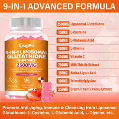 CocoaNee Liposome Glutathione Gummies serving plate highlights tasty daily supplement.