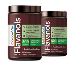 CocoaVia Cardio Health powder jar close-up for daily cardio support.
