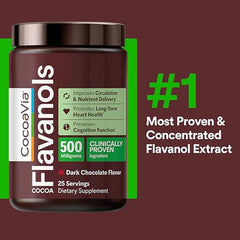 CocoaVia Cardio Health powder scoop ready for flavanol intake.