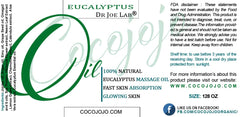 Cocojojo Eucalyptus Massage Oil gallon shows bulk value for professionals