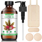 Cocytat castor oil glass bottle 8oz shows pure organic oil for skin and hair hydration