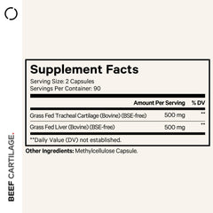 Codeage beef liver and cartilage capsules close-up showing freeze-dried ingredients for daily nutrition.