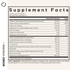 Codeage Bones Vitamins+ capsules poured from bottle ready to support daily wellness