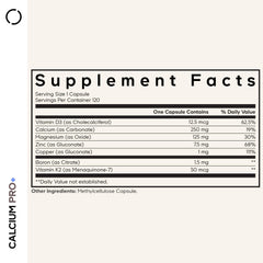 Codeage Calcium Pro+ label highlights essential minerals for everyday balance.