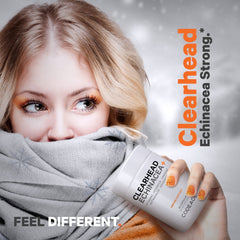 Codeage Clearhead feverfew ingredient panel showcases diverse botanicals.