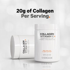 Codeage collagen powder texture; fine, dissolves quickly in hot or cold.