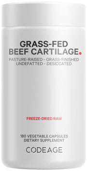 Codeage grass-fed beef cartilage bottle with capsules for daily joint support.