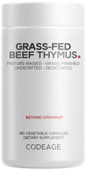 Codeage Grass-Fed Thymus bottle pour for convenient daily supplementation.
