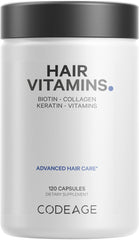 Codeage Hair Vitamins bottle for daily hair support and convenience.
