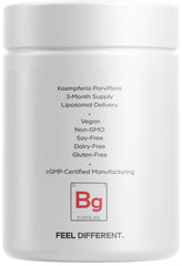 Codeage Liposomal Black Ginger label highlighting vegan and non-GMO credentials.