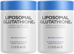 Codeage Liposomal Glutathione bottle with two-pack packaging for daily use.