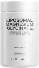 Codeage liposomal magnesium glycinate capsules shown for easy daily mineral support and absorption.
