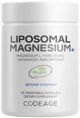 Codeage Liposomal Magnesium L-Threonate bottle with Magtein for brain health support.