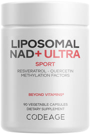 Codeage Liposomal NAD+ Plus bottle shown for convenient daily use.