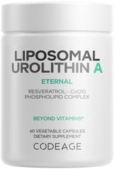 Codeage Liposomal Urolithin A bottle with convenient daily capsules for wellness.