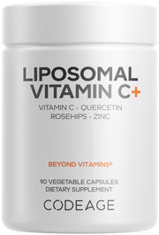 Codeage Liposomal Vitamin C+ bottle for convenient daily dosing.