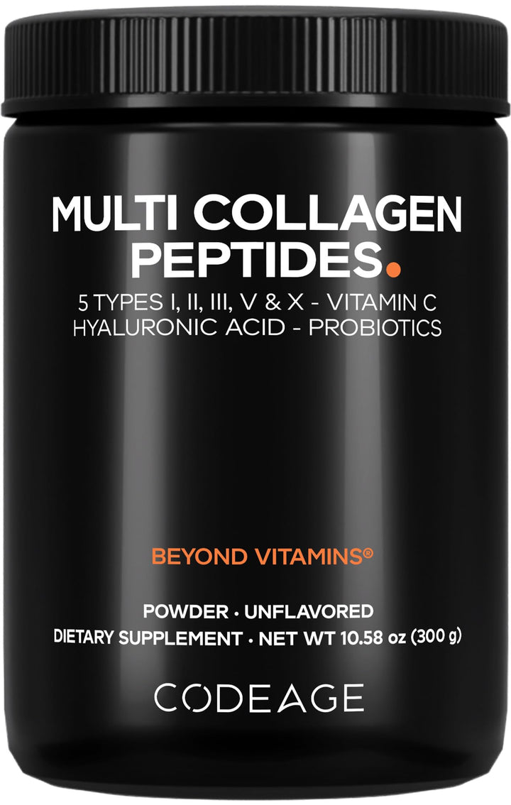 Codeage Multi Collagen Black Edition tub, comprehensive daily collagen blend for wellness.