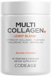 Codeage Multi Collagen bottle displayed for daily joint support and overall wellness.