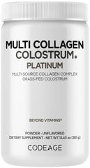Codeage Multi Collagen Colostrum Platinum bottle front—unflavored daily blend