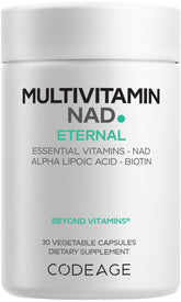 Codeage multivitamin NAD bottle on shelf highlighting a complete daily nutrient blend