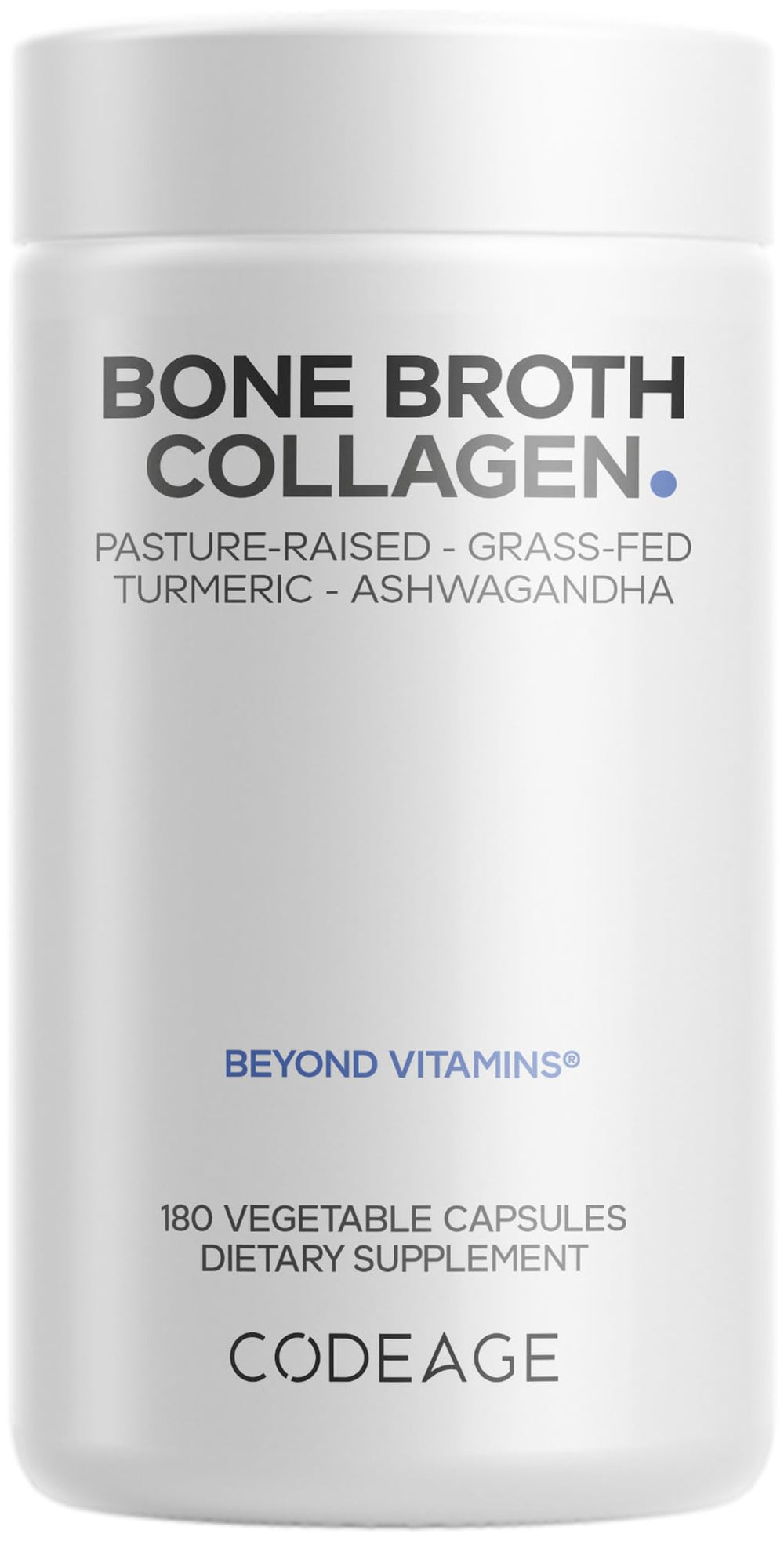 Codeage Organic Bone Broth Collagen Capsules bottle for on-the-go daily support