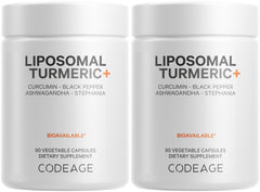 Codeage Organic Turmeric Capsules bottle highlighting 95% curcumin and vegan formula for daily wellness.