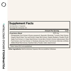 Codeage Polyphenols bottle closeup showing easy daily capsule intake
