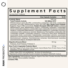 Codeage Raw Probiotic+ capsules close-up highlighting high CFU