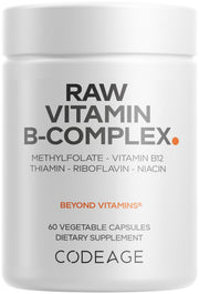 Codeage Raw Vitamin B-Complex bottle supports daily wellness.