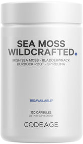 Codeage sea moss capsules bottle supports daily wellness