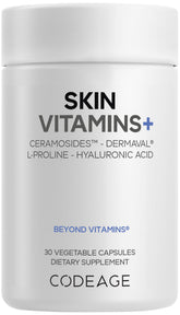 Codeage Skin Vitamins+ ceramosides bottle closeup highlighting skin-supporting phytoceramides