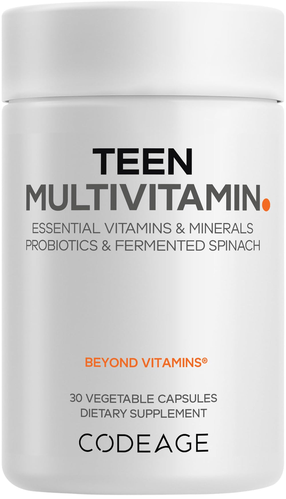 Codeage Teen Multivitamin bottle front with teen-friendly design for daily wellness
