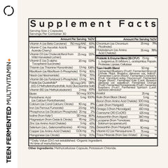 Codeage Teen Multivitamin capsules close-up highlighting small easy-to-swallow pills