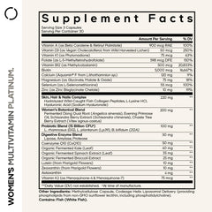Codeage Womens Multivitamin Platinum label detail highlights CoQ10 and minerals