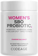Codeage Women’s SBO Probiotic bottle showing 50B CFUs for daily balance