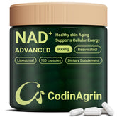 CodinAgrin NAD+ bottle front view with vegan capsules for daily energy support