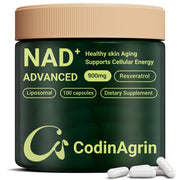 CodinAgrin NAD+ bottle front view with vegan capsules for daily energy support