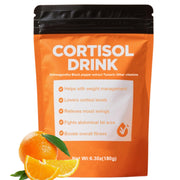 COLEPSW Cortisol Drink Powder bottle on a kitchen counter promoting relaxed focus