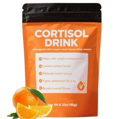 COLEPSW Cortisol Drink Powder bottle on a kitchen counter promoting relaxed focus